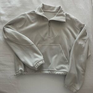 Lululemon Brushed Softstreme Half Zip in Bone